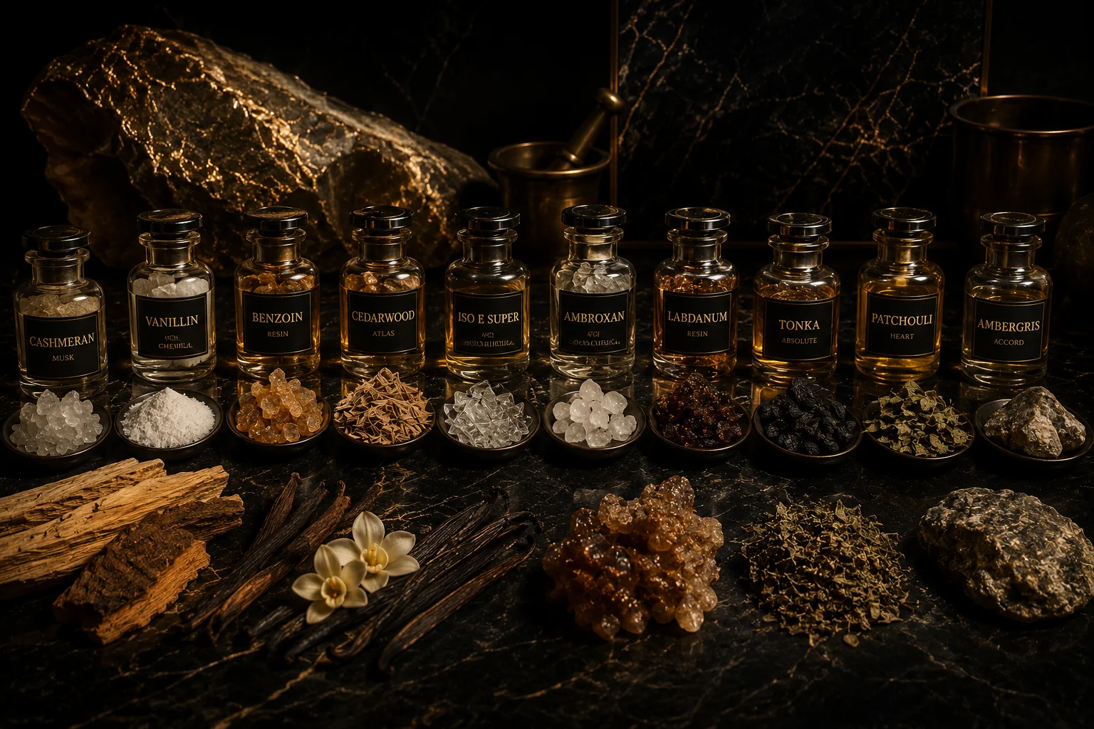 Dark woods and amber depth