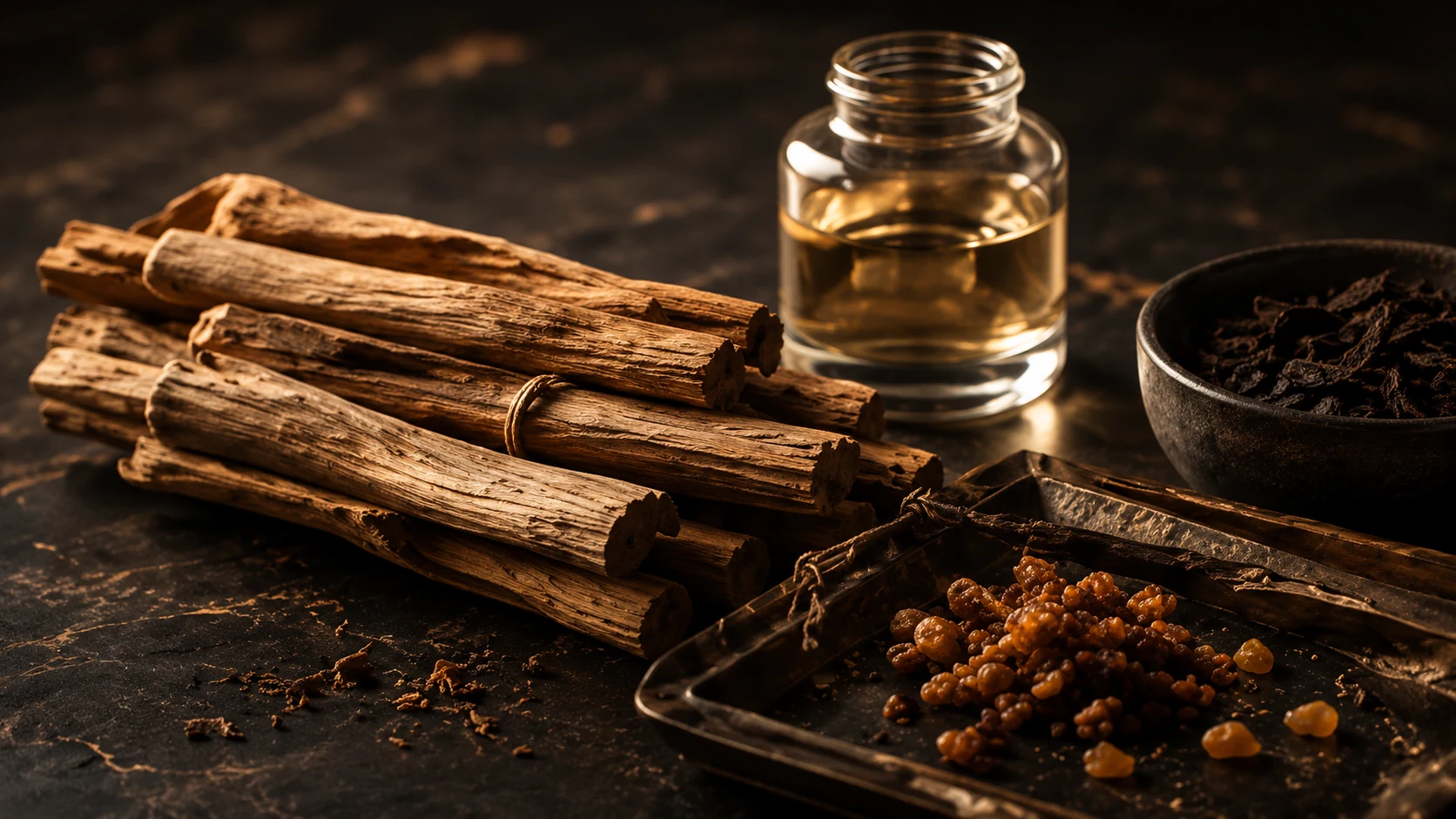 Master perfumer at work with glass dropper